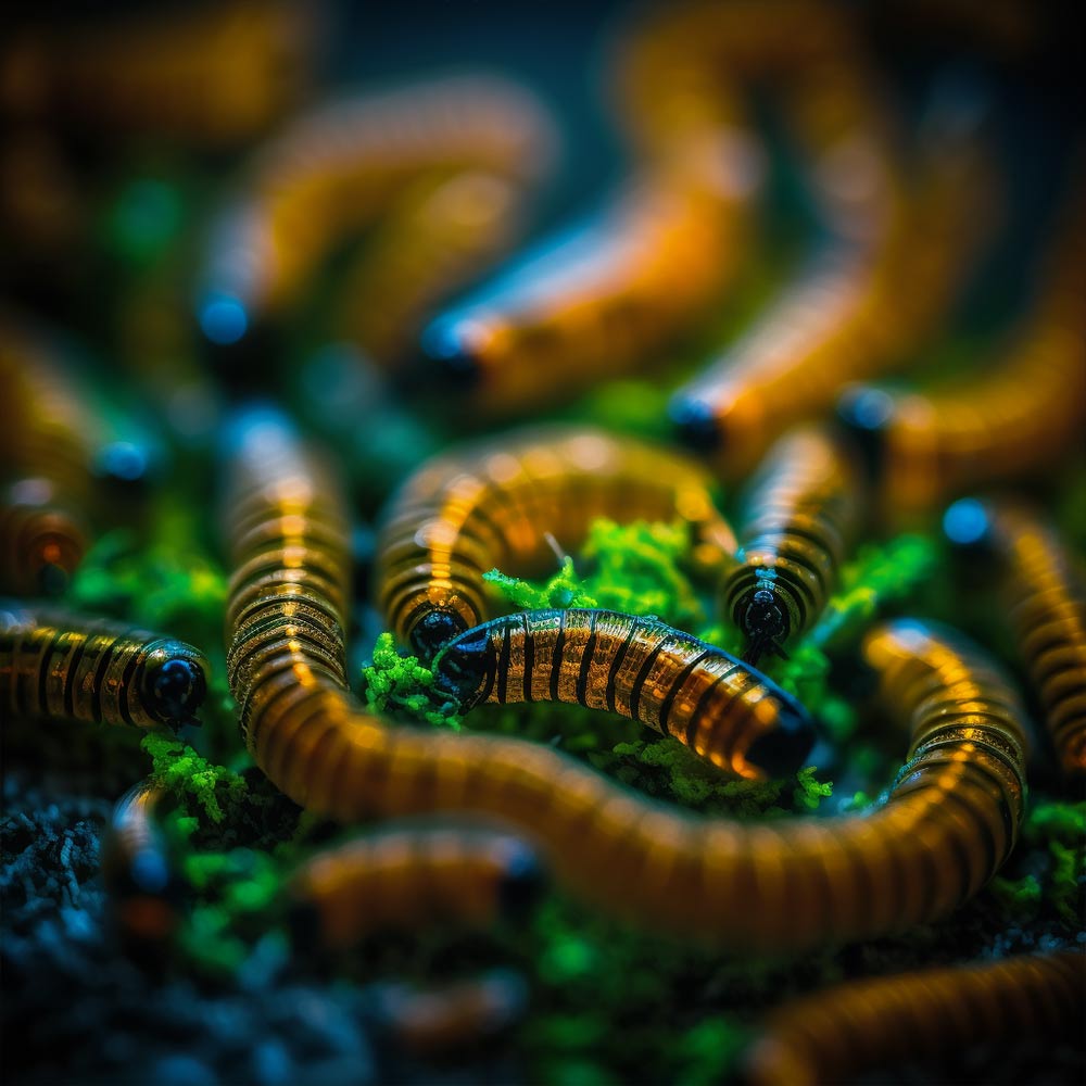 Mealworms On Moss